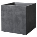 Pot de fleur Cube - DEROMA - Millennium R - Anthracite - A réserve d'eau-  39 cm