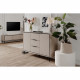 Buffet - ARONA 01B - Beige / Noir - 2 portes, 3 tiroirs - 135 x 90 x 38 cm