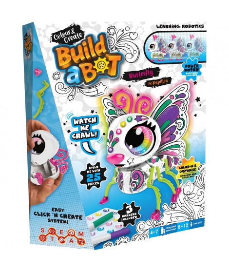 Papillon Robot intéractif a construire et personnaliser - Color & Create - CRAYOLA - Des 4 ans