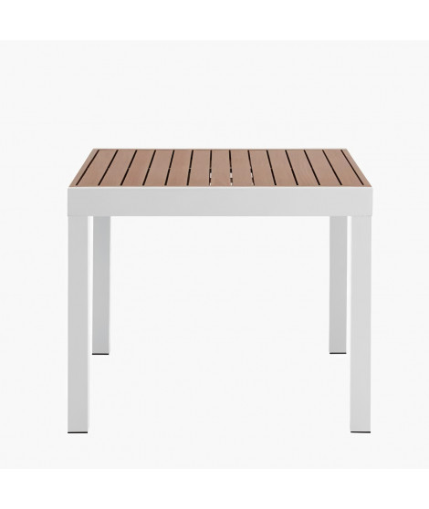 Table de jardin extensible - Rectangulaire - Aspect bois - Aluminium - 8 personnes - CALVI