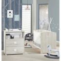 Chambre bébé complete - Lit 120x60 et commode a langer - BABY PRICE - SMILE - Hetre cendré
