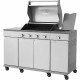 Barbecue a gaz - COOKING BOX - BRISBANE - Cuisine inox - 142 X 57 X 112 cm - Gris