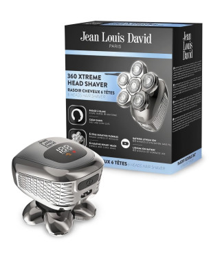 Tondeuse cheveux - JEAN LOUIS DAVID - 20209 - 6 tetes rotatives - 360° - 60 min - Gris