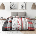 Parure de lit microfibre - HOME LINGE PASSION - SHIZUOKA - Housse 220 x 240 cm + 2 taies d'oreiller 63 x 63 cm - Bleu