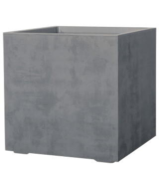 Pot de fleur Cube DEROMA - Millennium R - Ashgrey - A réserve d'eau - Roulettes 49 cm