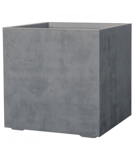 Pot de fleur Cube DEROMA - Millennium R - Ashgrey - A réserve d'eau - Roulettes 49 cm