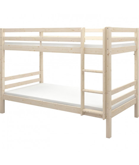 Lits superposés séparables enfant - 2x90x200 cm - Pin massif naturel - Sommier inclus - ANDO