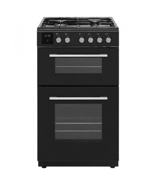 Cuisiniere gaz - CONTINENTAL EDISON - CECDF6060IBD - Double fours -  4 feux - noir - L60 xP60 x H90 cm