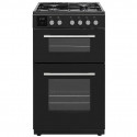 Cuisiniere gaz - CONTINENTAL EDISON - CECDF6060IBD - Double fours -  4 feux - noir - L60 xP60 x H90 cm