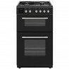 Cuisiniere gaz - CONTINENTAL EDISON - CECDF6060IBD - Double fours -  4 feux - noir - L60 xP60 x H90 cm