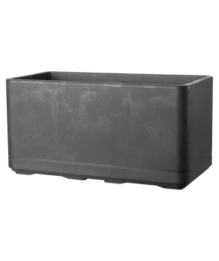 Jardiniere Muret - DEROMA - Cosmo - Anthracite - A réserve d'eau - Roulettes - 78 cm