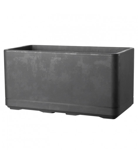 Jardiniere Muret - DEROMA - Cosmo - Anthracite - A réserve d'eau - Roulettes - 78 cm
