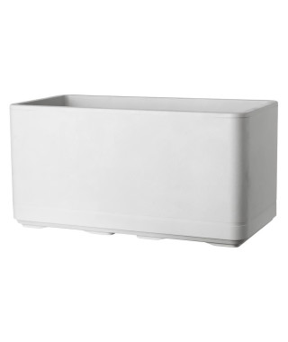 Jardiniere Muret - DEROMA - Cosmo - Perle - A réserve d'eau - Roulettes -78 cm