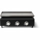 Plancha a gaz - COOKING BOX - CUENCA - 3 feux avec housse - 65 X 50 X 23 cm - Noir