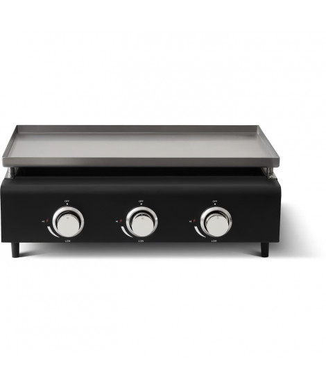 Plancha a gaz - COOKING BOX - CUENCA - 3 feux avec housse - 65 X 50 X 23 cm - Noir