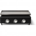 Plancha a gaz - COOKING BOX - CUENCA - 3 feux avec housse - 65 X 50 X 23 cm - Noir