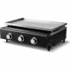 Plancha a gaz - COOKING BOX - CUENCA - 3 feux avec housse - 65 X 50 X 23 cm - Noir