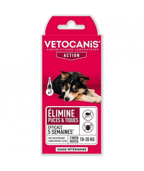 VETOCANIS Pipette Spot-on Fipronil - Pour chien moyen