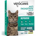 VETOCANIS Collier antiparasitaire réfléchissant chat - Protection 3 mois