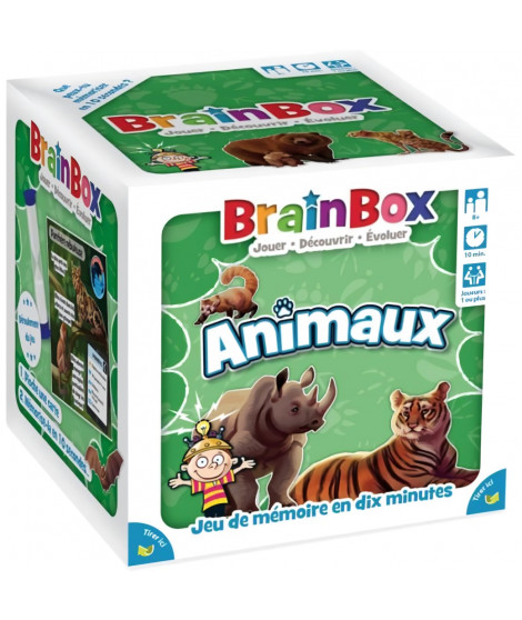 Jeu de société - BrainBox - Animaux - Jeu d'observation et de mémoire - 1 joueur ou plus - 8 ans et +