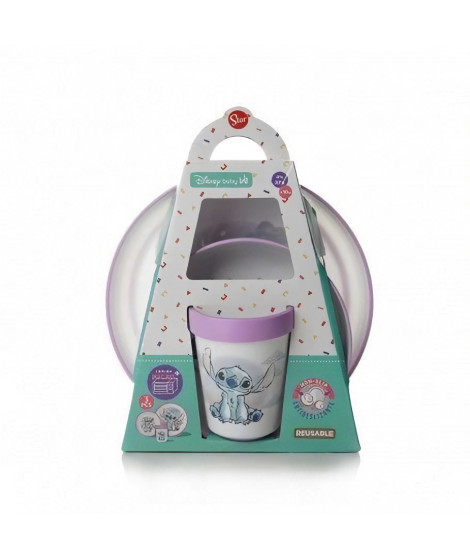 Coffret repas 3 pieces - THERMOBABY - Gobelet, bol, assiette - Antidérapants - Lilo & Stitch
