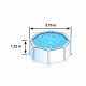 GRE - Kit Piscine hors sol acier ronde blanche Ø370 x 132 cm (Livrée avec filtre a sable et échelle)