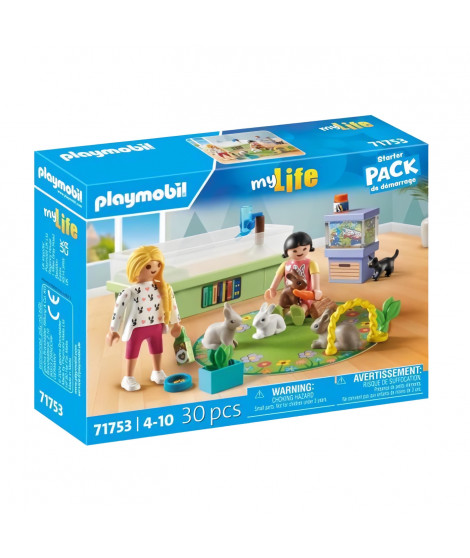 PLAYMOBIL 71753 Animalerie avec enclos a lapins, My Life, Soin des animaux, 30 pieces, Des 4 ans