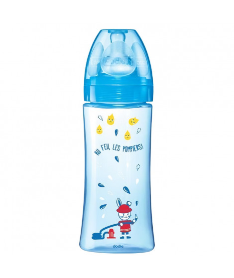 Biberon Dodie Initiation+ Anti-Coliques 3 Vitesses Bleu Pompier 330ml