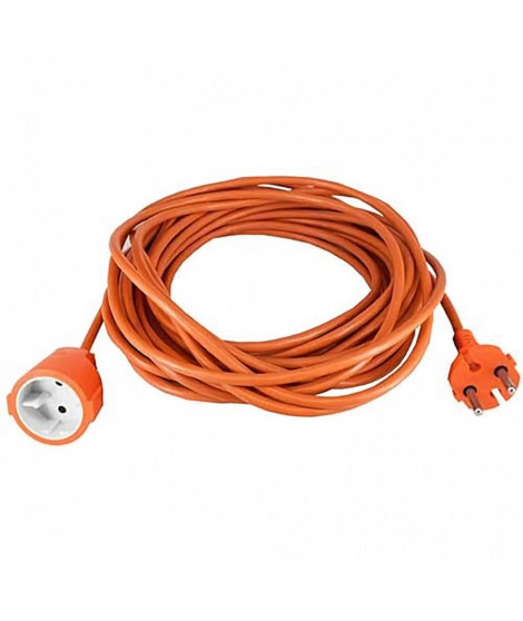 Rallonge électrique - GENERIQUE - H05VVF 2x1,5 - 25 m - Orange - Utilisation extérieure
