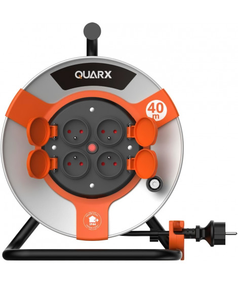 Enrouleur - QUARX - Chantier - 40m, H05VV-F 3G1,5mm², tambour métallique