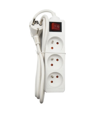 Bloc ménager - GAO - 3 prises 2P+T - Avec interrupteur, conforme NF