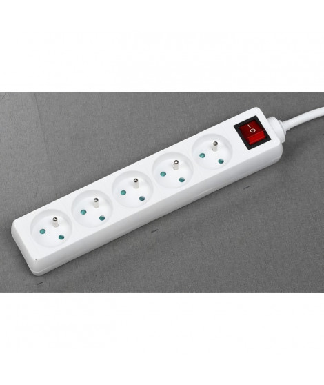 Bloc ménager - GAO - 5 prises - Avec interrupteur, câble 1,4m, protection enfants