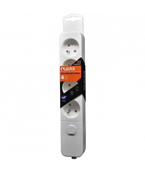 Multiprise - QUARX - 4 prises - Avec interrupteur, câble 1,5m