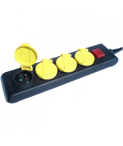 Bloc multiprises - GAO - IP44 - 4 prises, interrupteur, câble 1,5m