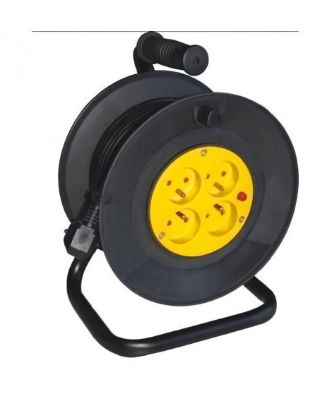 Enrouleur - GAO - Bricolage - 25m, H05VV-F 3G1,5mm², disjoncteur thermique
