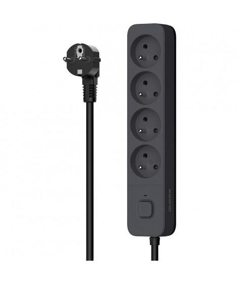 Multiprise - QUARX - 4 prises - Avec 3 ports USB, câble 1,5m