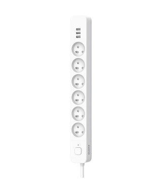 Multiprise - QUARX - 6 prises - Avec 3 ports USB, câble 1,5m