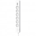 Multiprise - QUARX - 6 prises - Avec 3 ports USB, câble 1,5m