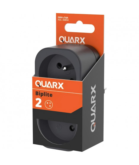 Biplite - QUARX - 2P 16A - Noir et gris anthracite, conforme NF