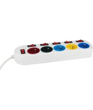 Bloc multiprise - GAO - 5 prises - Avec interrupteurs, 16A, 230V