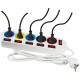 Bloc multiprise - GAO - 5 prises - Avec interrupteurs, 16A, 230V
