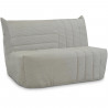 Banquette BZ 2 places BECCI - Velours côtelé Beige - Matelas Bultex - Fabrication française