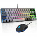 Pack Gamer 2 en 1 - THE G-LAB - COMBO HYDRO - Souris filaire - Clavier filaire - Gris/Noir - RGB