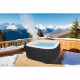 KIT TOUT INCLUS SPA et accessoires : spa gonflable carré 4 places avec 2 appuis tetes, filtre, épuisette, brosse, tapis, couv…