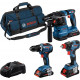 COMBO KIT 3 OUTILS 18V: GSR 18V-55 +GDX 18V-200 + GBH 18V-22 +ProCORE18V 3x4,0Ah