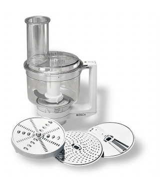 Multimixeur - BOSCH - Pour Kitchen machine MUM5 - Couteau universel, râpe et disque double tranchant - Blanc transparent