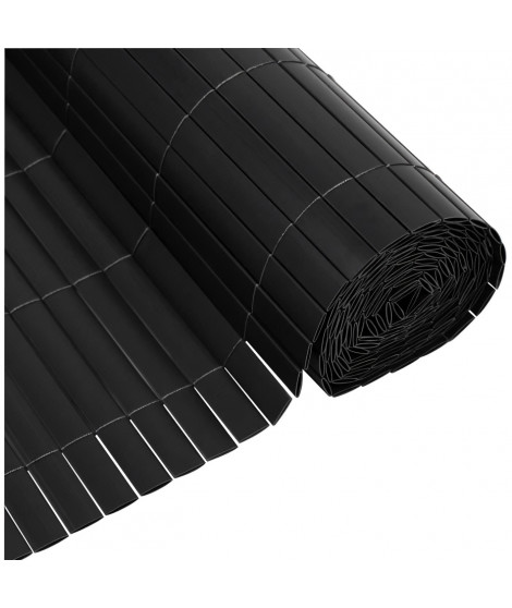 Canisse PVC double face - NATURE - 1 x 3 m - 1600 g/m² - Occultant 4/5 - Anti-UV - Anthracite