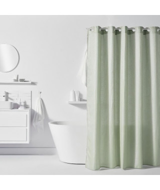 Rideau de douche gauffré - Green - Polyester - 180 x 200 cm - 12 crochets - UTILITY - TODAY