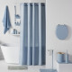 Rideau de douche gauffré - Blue - Polyester - 180 x 200 cm - 12 crochets - UTILITY - TODAY