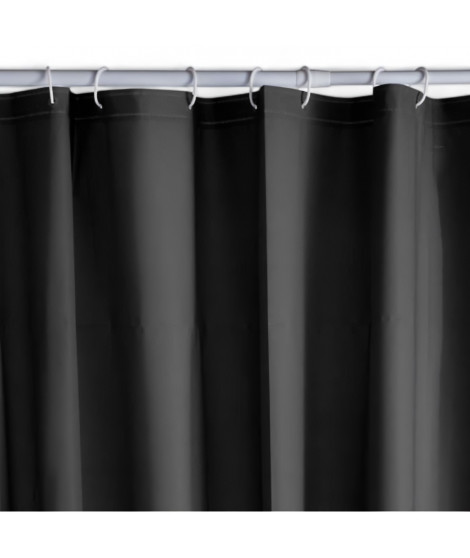 Rideau de douche gauffré - Black - PEVA - 180 x 200 cm - 12 crochets - UTILITY - TODAY